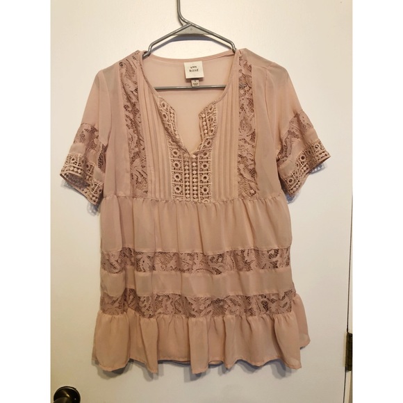 Knox Rose Tops - Knox Rose Top with Lace Accents - S